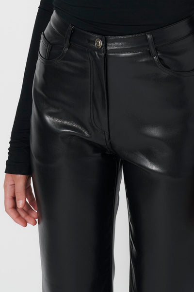 Brooke Leather Pants - Black - SHOPJAUS - JAUS