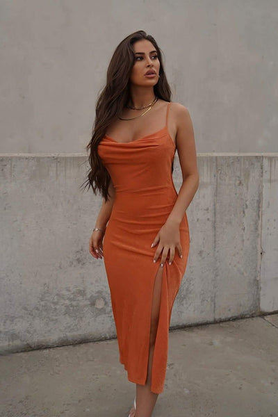 Carter Slip Dress - Orange - JAUS
