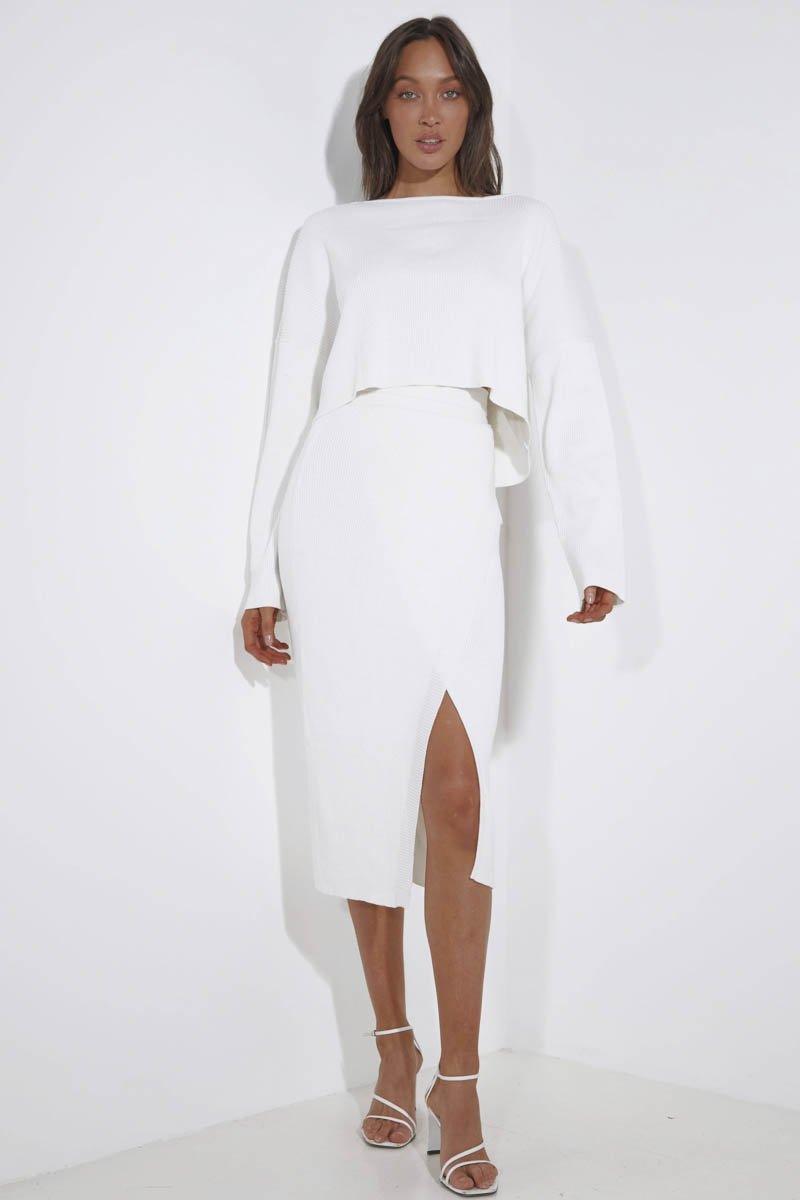 Cece Knit Set - White | JAUS