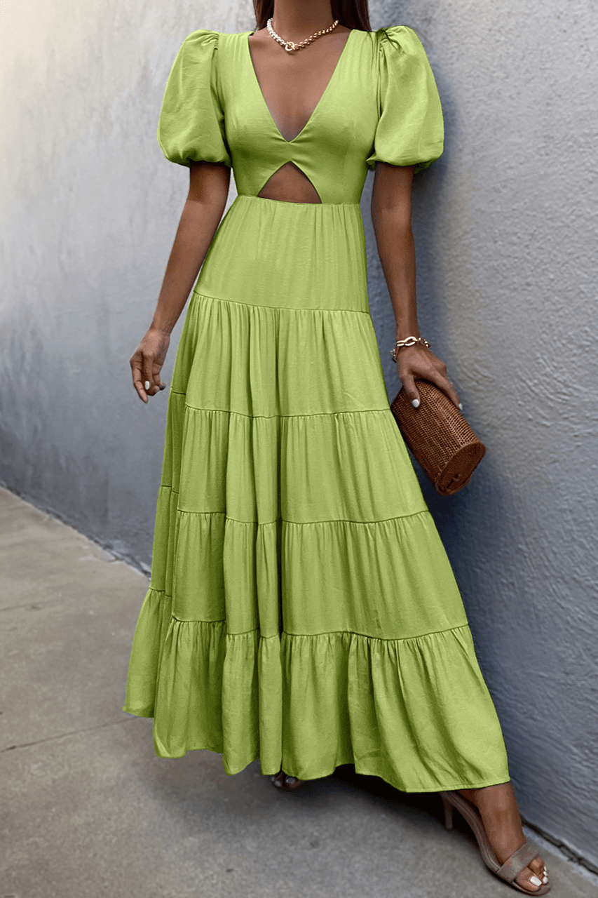 Cedra Maxi Dress - Lime - JAUS