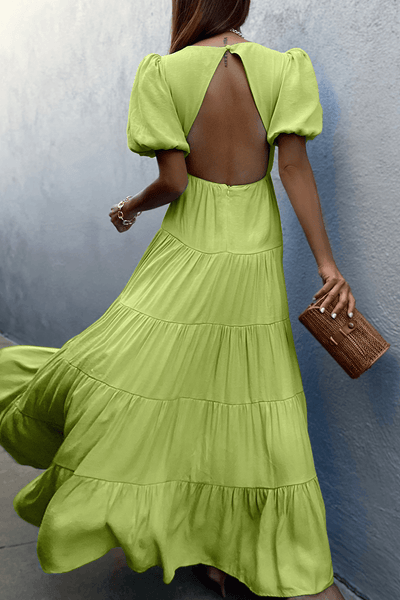 Cedra Maxi Dress - Lime - JAUS