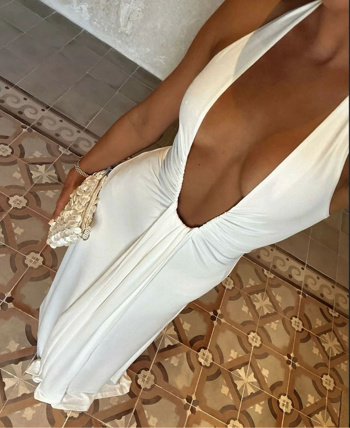 misha jennifer cupro maxi dress Jennifer Cupro Maxi Dress - White