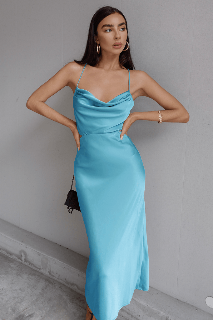 Charissa Slip Dress Aqua