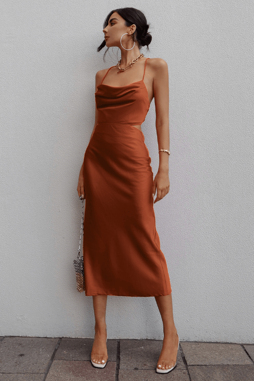 Charissa Slip Dress - Copper - JAUS