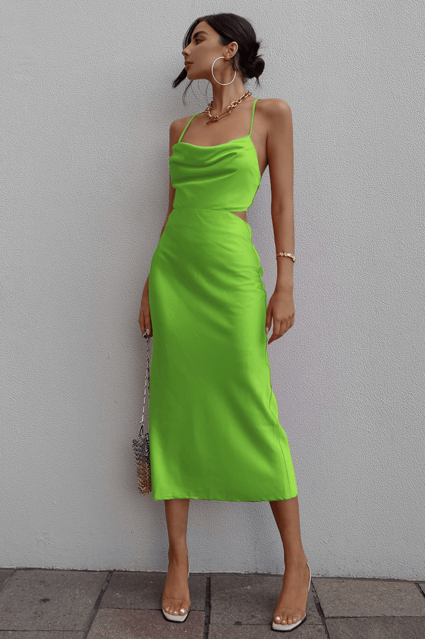 Charissa Slip Dress - Lime - JAUS