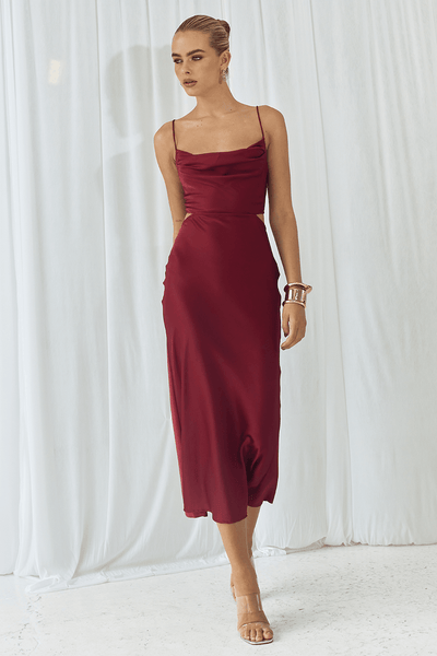 Charissa Slip Dress - Wine - JAUS