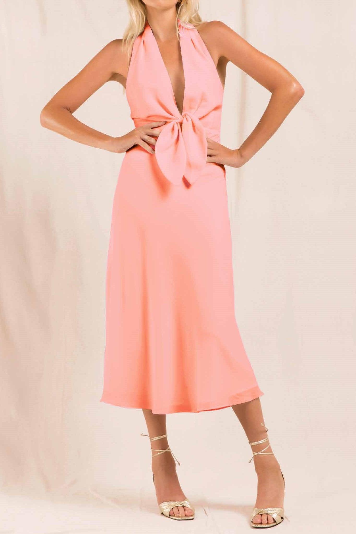 Charmane Dress - Coral - JAUS