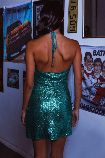 Charmed Mini Dress - Green - JAUS