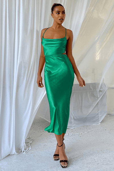Chay Slip Dress - Emerald - JAUS