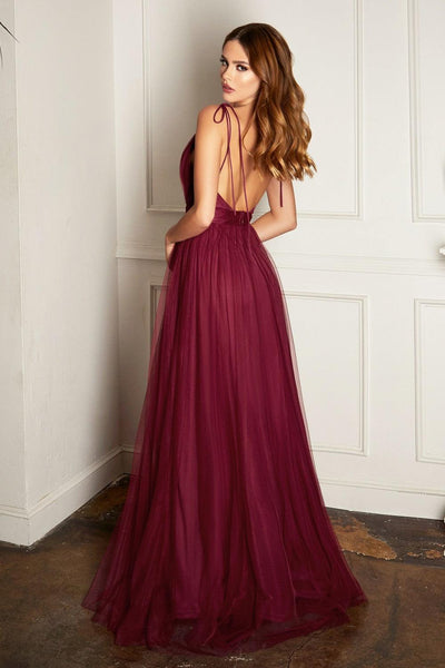 Chloe Tulle Dress - Burgundy - JAUS