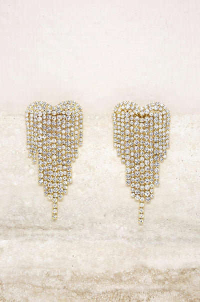Crystal Fringe Earrings - 18k Gold Plated - JAUS