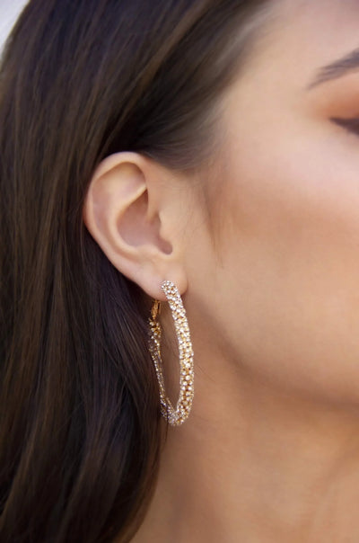 Crystal Hoop Earrings - JAUS