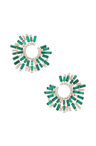 Crystal Star Earrings - Green - JAUS