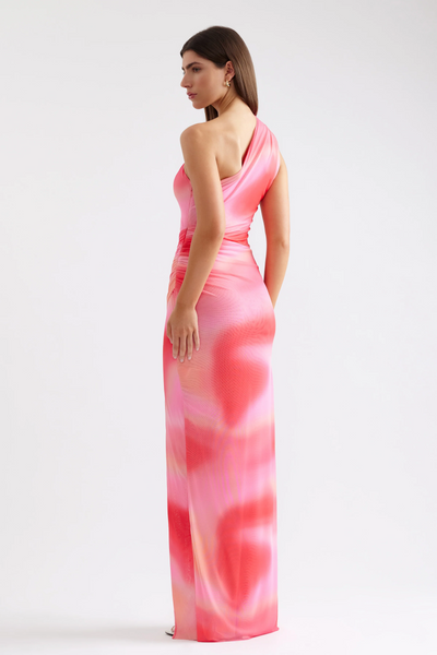 Viola Dress - Pink Marble Print - SHOPJAUS - JAUS