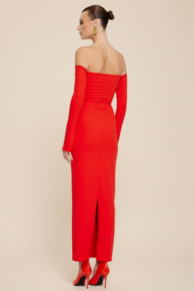 Kristie Midi Dress - Cherry Red