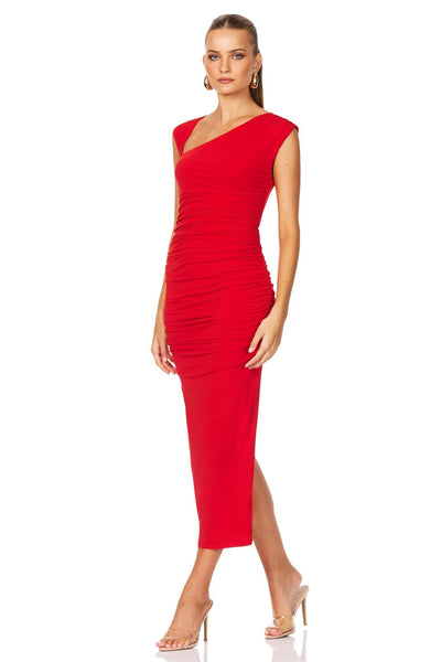 Nookie Dakota Midi Dress - Red - SHOPJAUS - JAUS