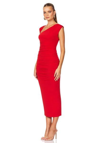 Nookie Dakota Midi Dress - Red - SHOPJAUS - JAUS