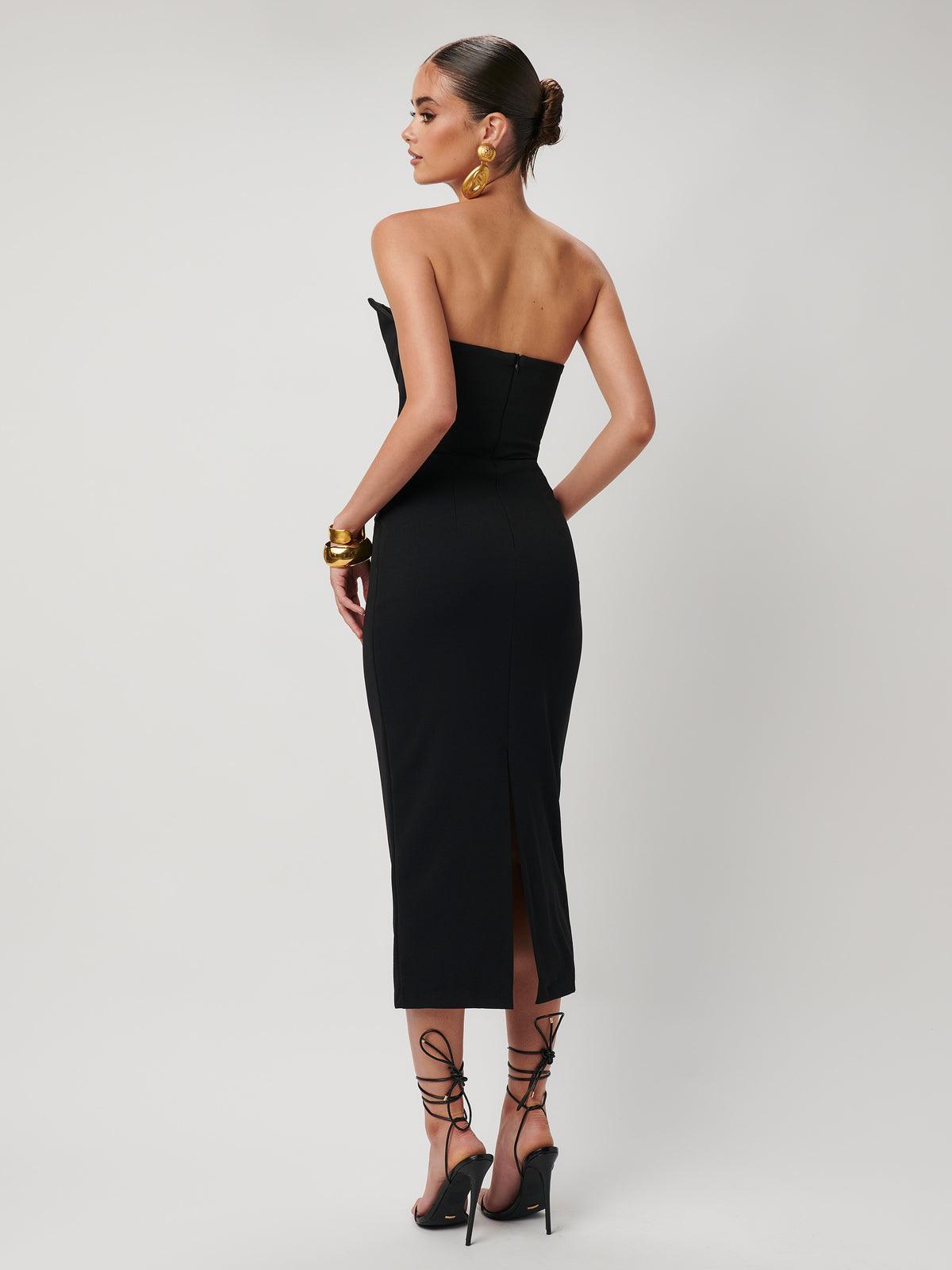 Danna Dress - Black Crepe - JAUS