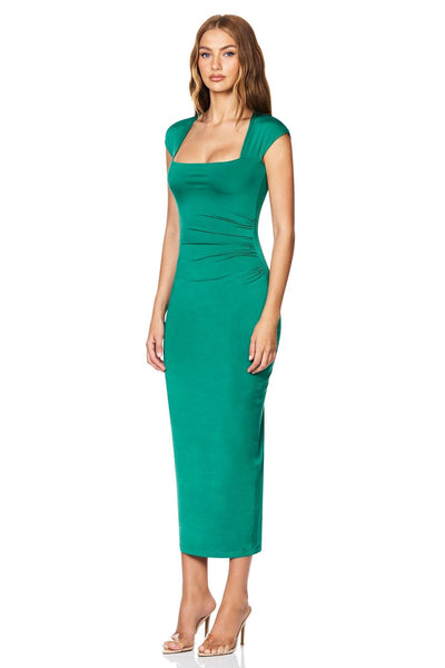 Nookie Dare Cap Sleeve Midi Dress - Emerald - SHOPJAUS - JAUS
