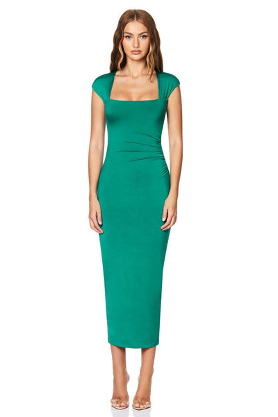 Nookie Dare Cap Sleeve Midi Dress - Emerald - SHOPJAUS - JAUS