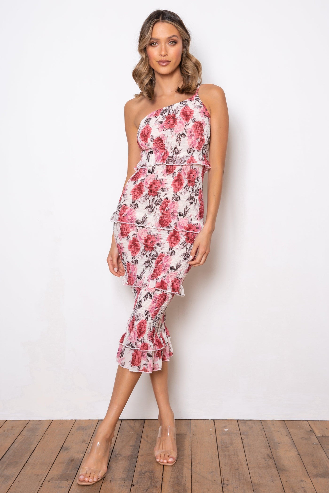 Dark Rose Dress - Cream Floral - JAUS