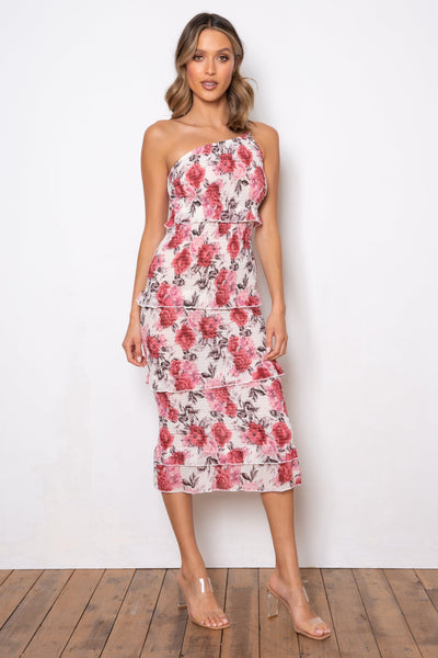 Dark Rose Dress - Cream Floral - JAUS