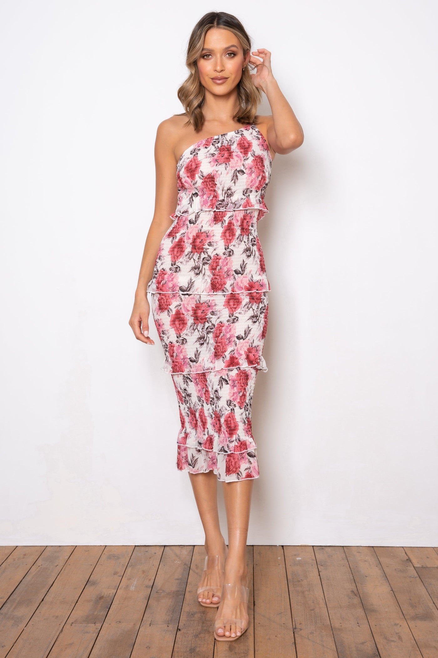 Dark Rose Dress - Cream Floral - JAUS