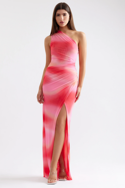 Viola Dress - Pink Marble Print - SHOPJAUS - JAUS