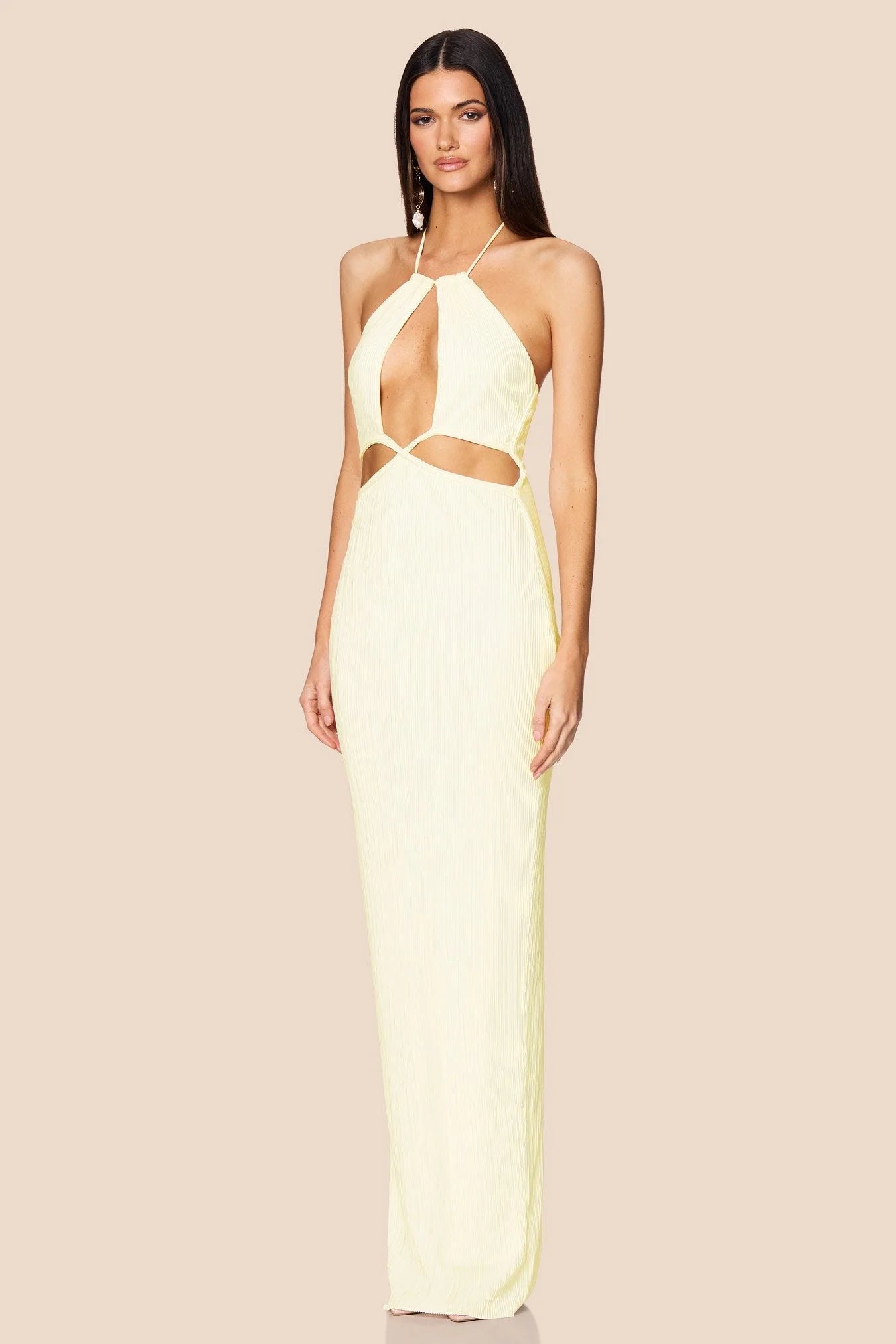 Nookie Desiree Cut Out Maxi - Lemon
