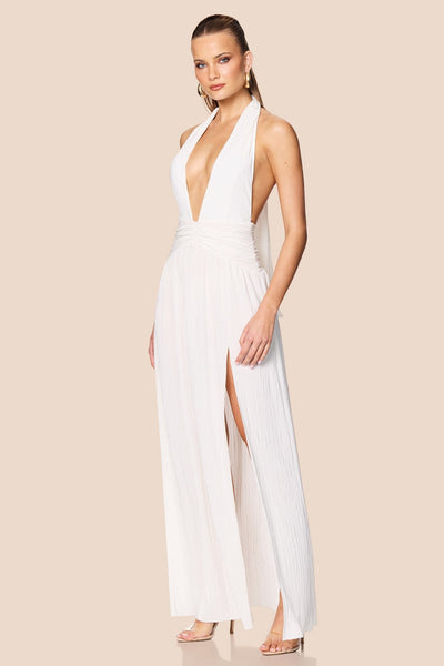 Nookie Desiree Halter Gown - White - SHOPJAUS - JAUS