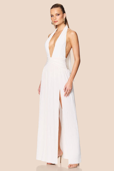 Nookie Desiree Halter Gown - White - SHOPJAUS - JAUS
