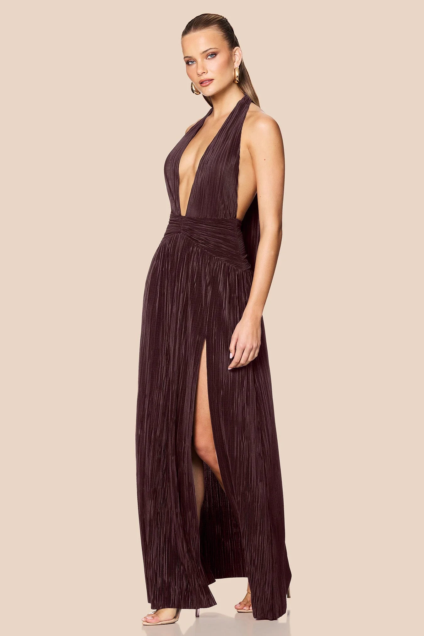 Nookie Desiree Halter Gown - Mocha | JAUS Nookie Desiree Halter Gown - Mocha | JAUS