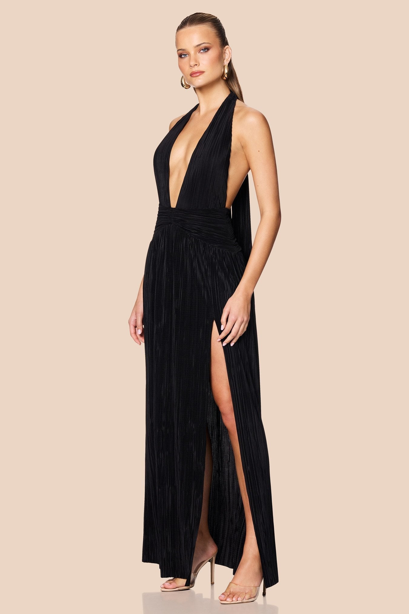 Nookie Desiree Halter Gown - Black - SHOPJAUS - JAUS