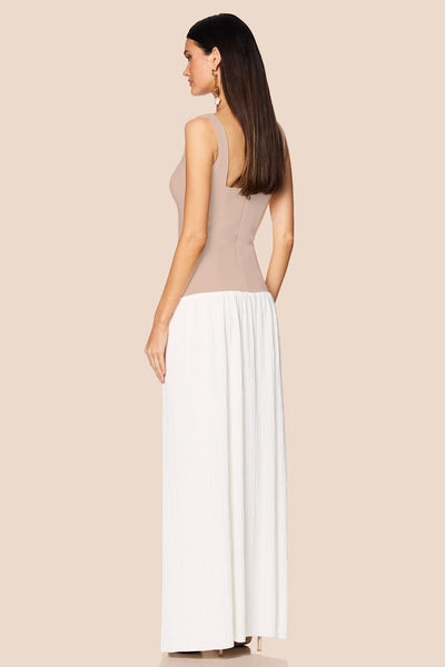 Nookie Desiree Square Neck Maxi Dress - Nude/White - SHOPJAUS - JAUS