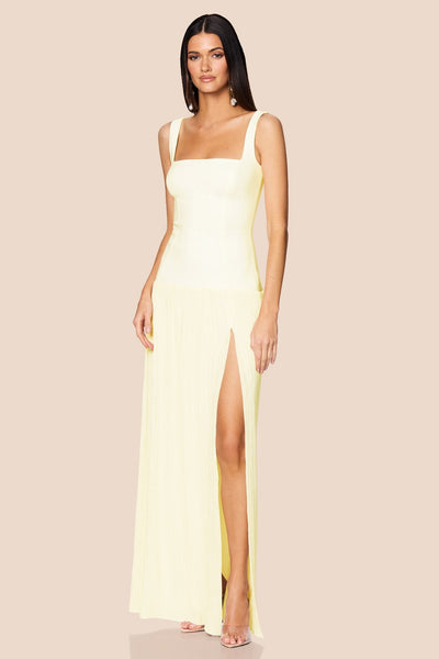 Nookie Desiree Square Neck Maxi Dress - Lemon - SHOPJAUS - JAUS