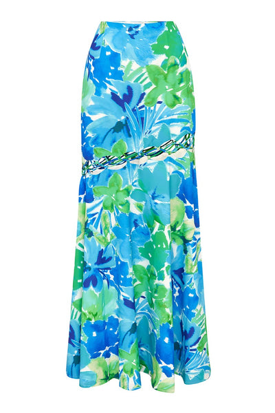 Lani Maxi Skirt - Blue Floral - SHOPJAUS - JAUS