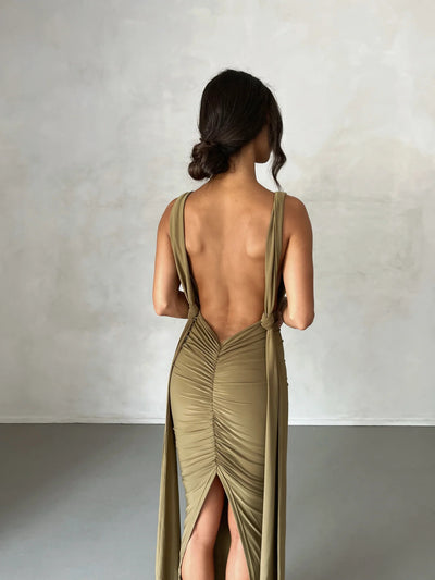 Melrose Multi-Way Dress - Khaki - SHOPJAUS - JAUS