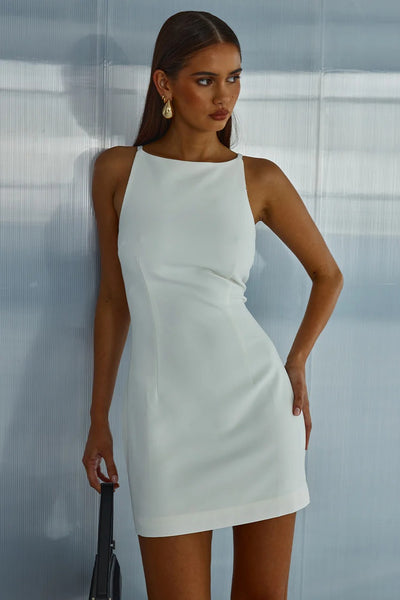 Dalina Mini Dress - White - SHOPJAUS - JAUS