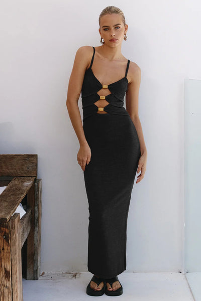 Norma Midi Dress - Black - SHOPJAUS - JAUS