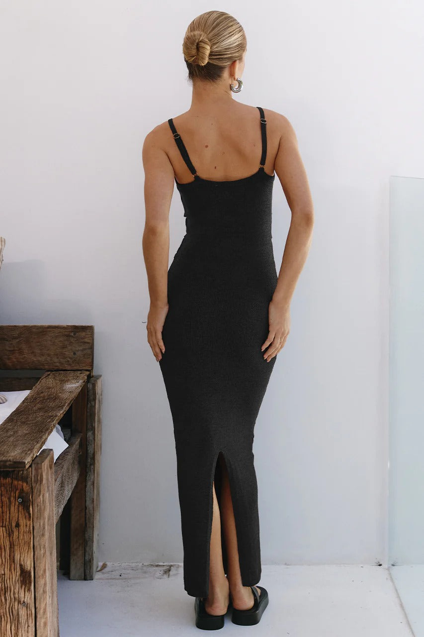 Norma Midi Dress - Black - SHOPJAUS - JAUS