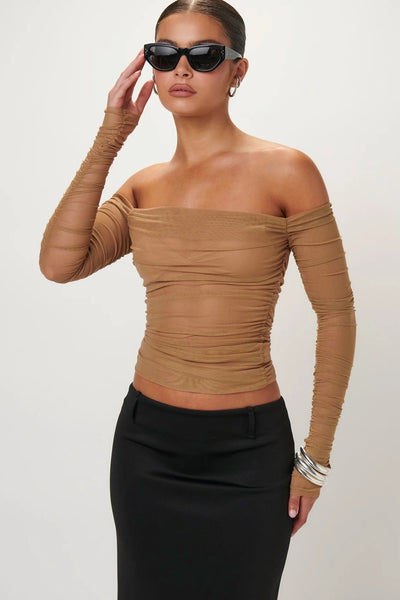 Marin Mesh Top - Nude - SHOPJAUS - JAUS