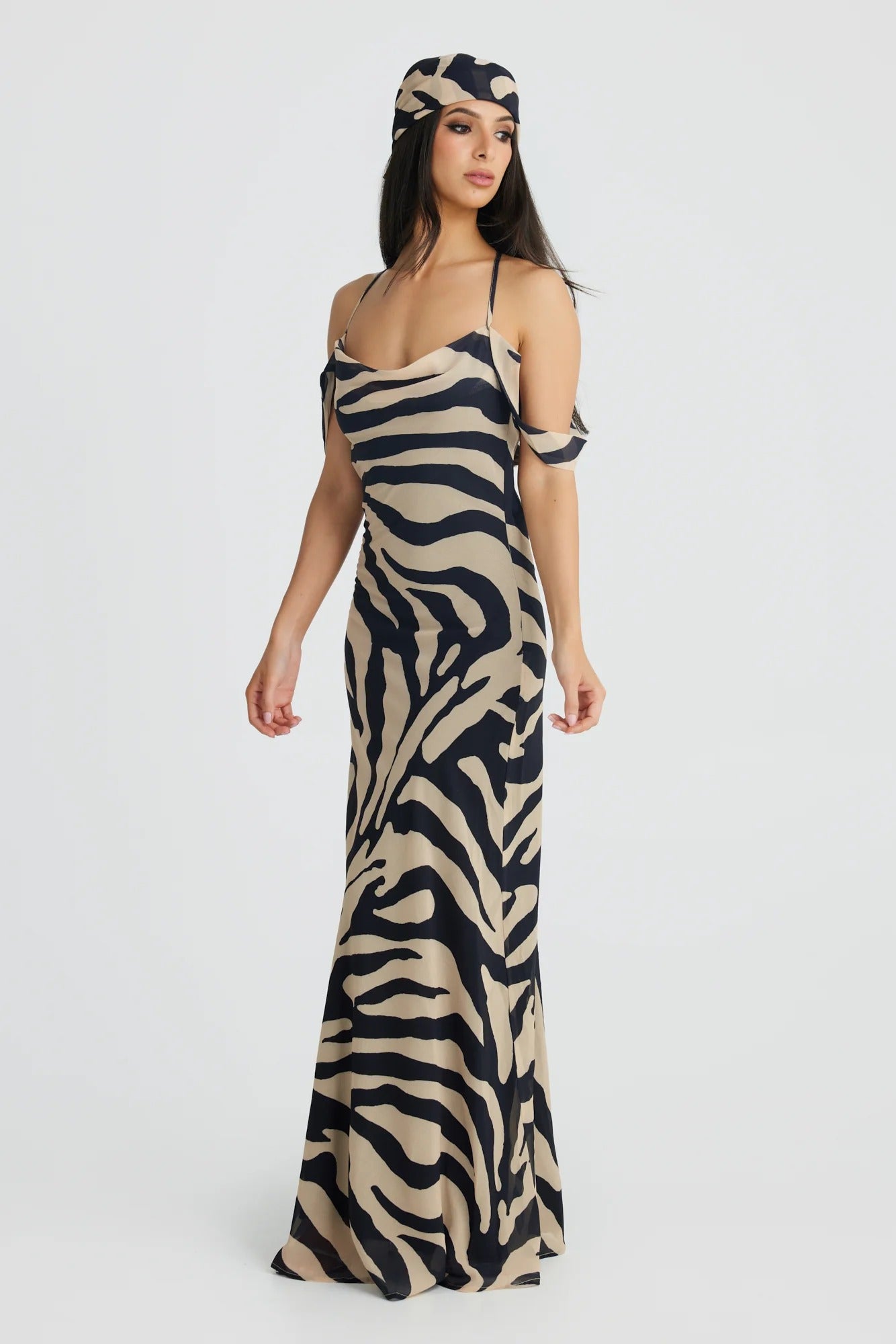 Vienna Bias Cut Gown - Zebra - SHOPJAUS - JAUS