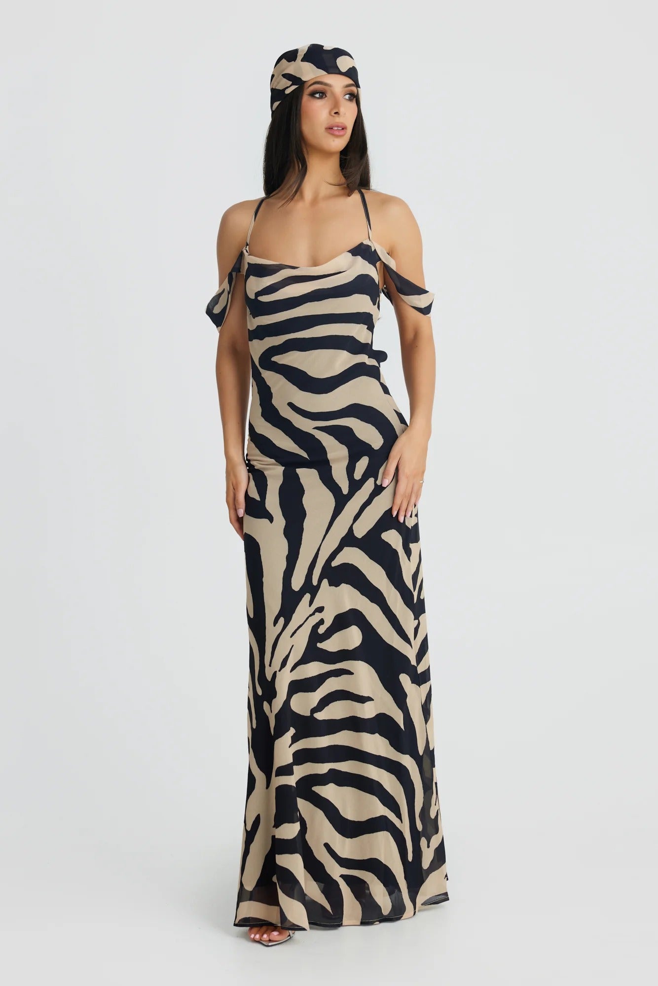 Vienna Bias Cut Gown - Zebra - SHOPJAUS - JAUS