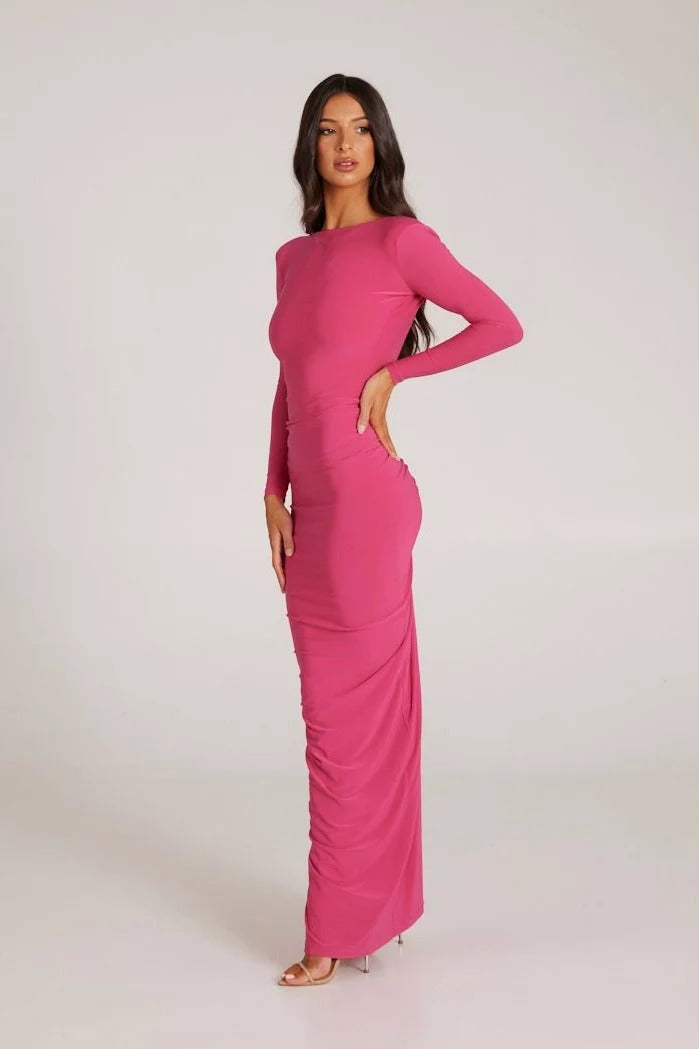 Yvonne Reversible Gown - Magenta - SHOPJAUS - JAUS