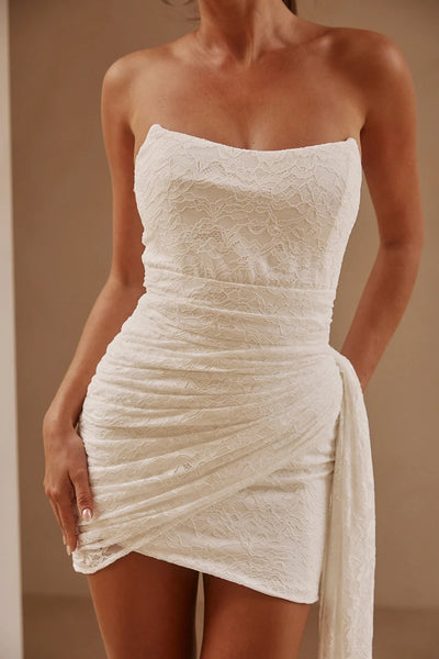 Lace Night Love Dress - White - SHOPJAUS - JAUS