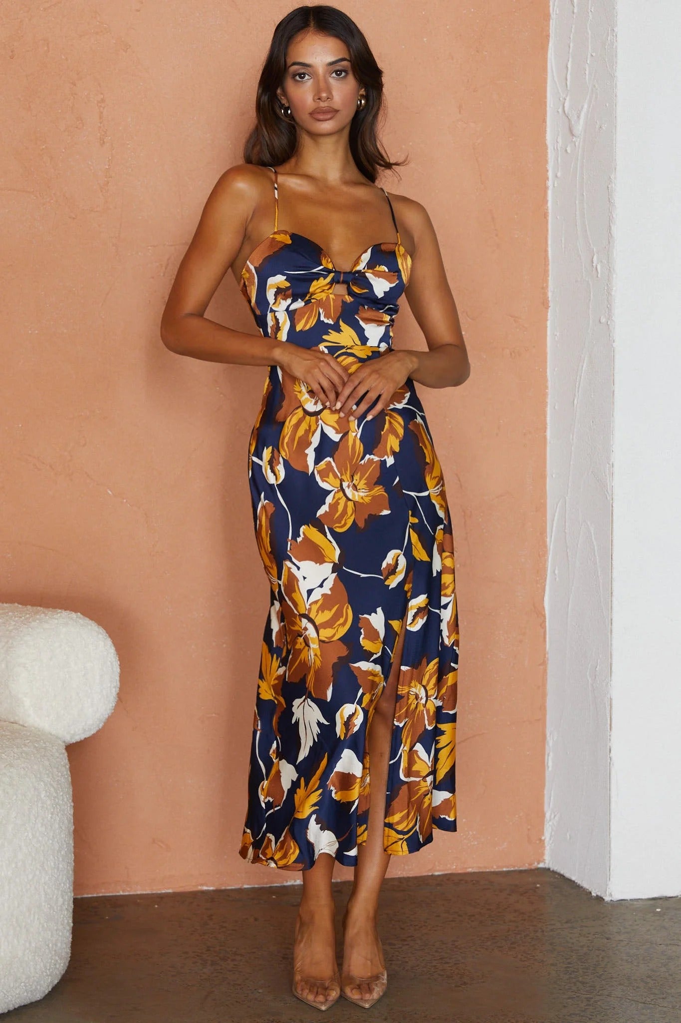 Milani Midi Dress - Navy Print - SHOPJAUS - JAUS