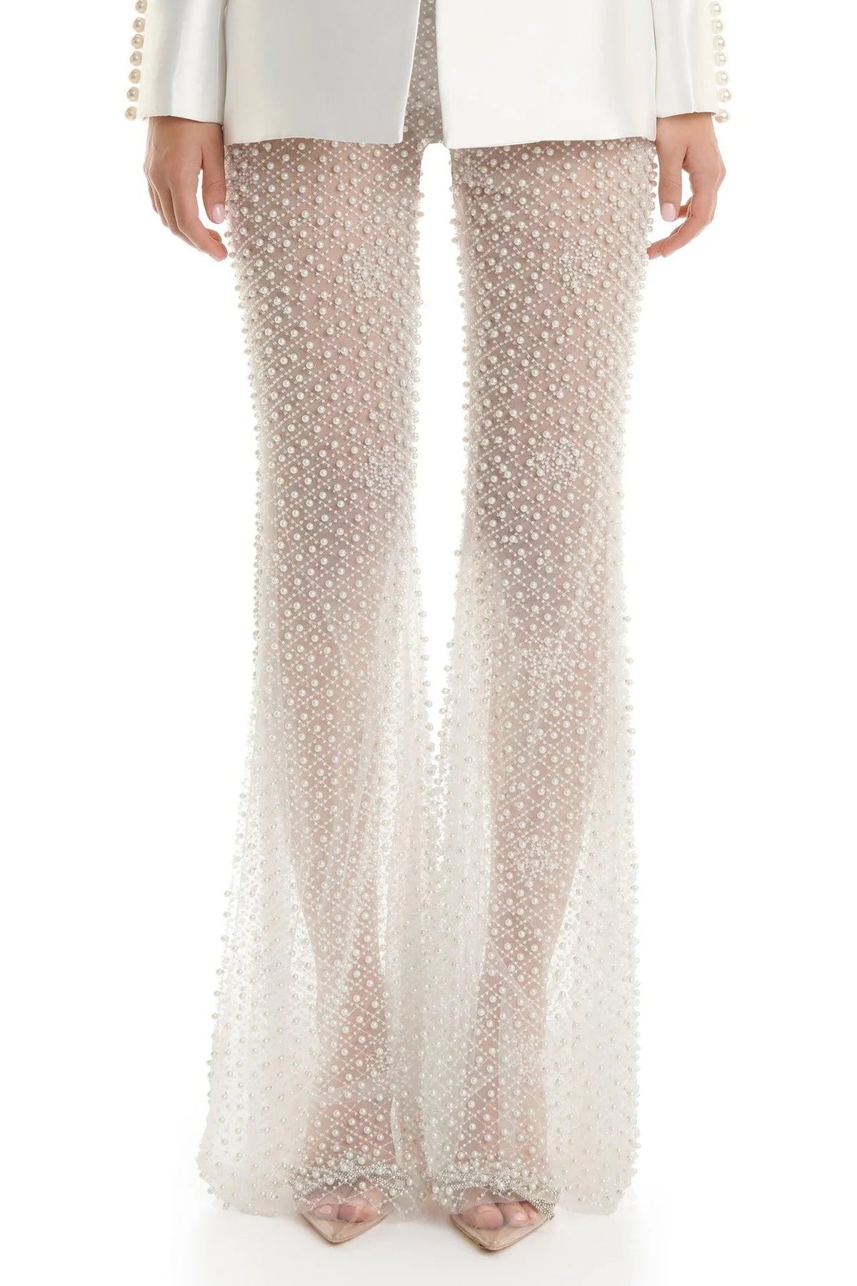 Denise Beaded Pants - Pearl (PREORDER) - SHOPJAUS - JAUS