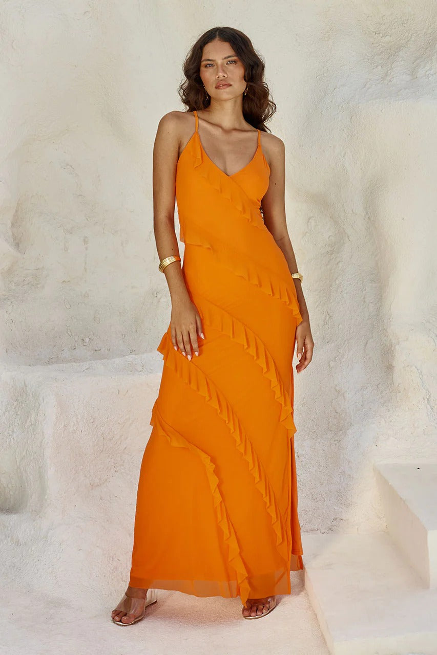 Beloved Maxi Dress - Orange - SHOPJAUS - JAUS