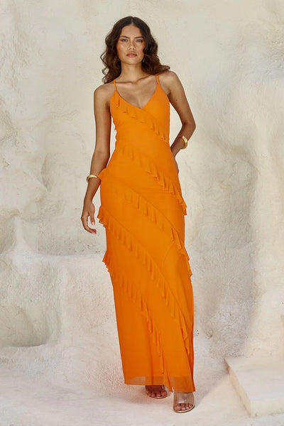 Beloved Maxi Dress - Orange - SHOPJAUS - JAUS