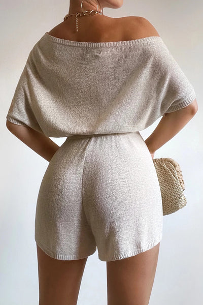 Mia Knit Romper - Oatmeal - SHOPJAUS - JAUS